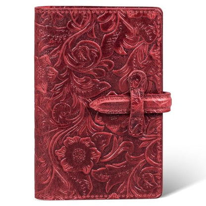 Genuine Leather Passport Holder Travel Bifold Wallet | For Men And Women Slim RFID Blocking Red - color: Red