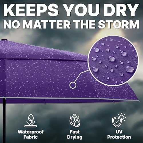Royal Walk Compact Travel Umbrella for Rain, Windproof, Small & Portable - color: Purple
