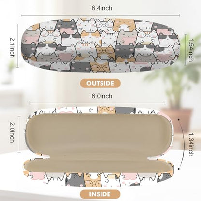 Glasses Case Hard Shell,Portable Protective Eyeglasses Case, Eyeglass Holder Box with Cleaning Cloth, for men women - color: Cat