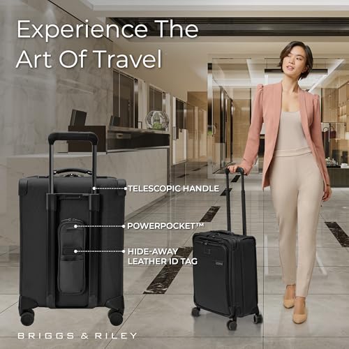 Briggs & Riley Baseline Global 21 Inch Softside Carry-On Spinner, Black - color: Black, size: 21" Carry-On