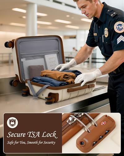 TAKUMI Luggage Sets, Hardside Suitcases with Wheels, White, 3pcs(Backpack) - color: BEIGE BROWN, size: 3 Piece Set(BP)