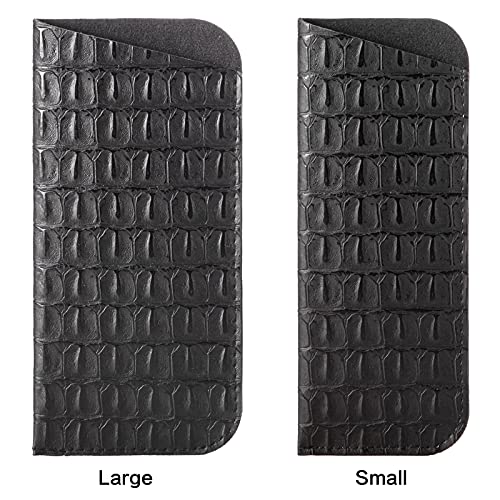 TRIUMPH VISION 3 Pack Reading Glasses Pouch Soft Case Eyeglass Sleeve Slim - color: Black X3, size: Large