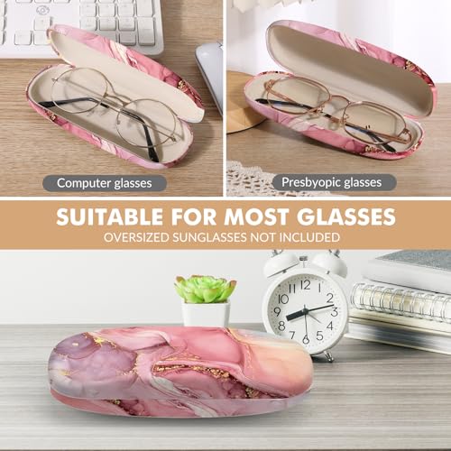Glasses Case Hard Shell,Portable Protective Eyeglasses Case, Eyeglass Holder Box with Cleaning Cloth, for men women - color: Marble Pattern
