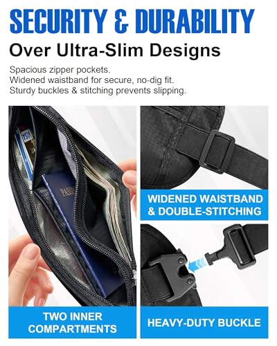 여행용 머니 벨트, 여권 홀더, RFID 차단, 땀 방지, 블랙., 땀 방지 - color: 블랙., size: Sturdy