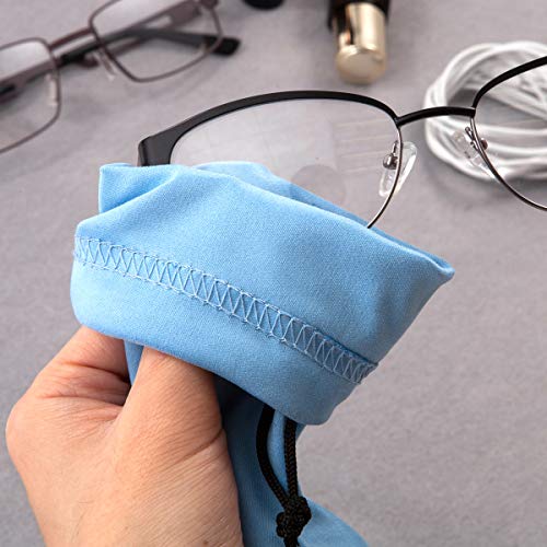 TRIUMPH VISION Glasses Case Soft Eyeglass Case Sunglass Pouch Cloth 3 Pack - color: Blue,pink,black