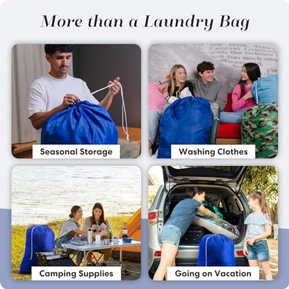 Handy Laundry Bags Nylon Extra Large - Heavy Duty - 2-Pack, Royal Blue - color: Royal Blue