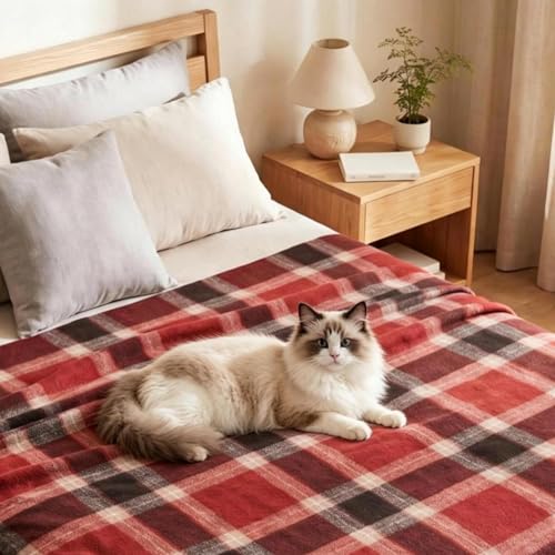 Soft Pure Wool Throw Blanket, Lightweight Warmth, Red, 55"x83" - color: Cherry Cocoa, size: Standard (1.5 lbs)