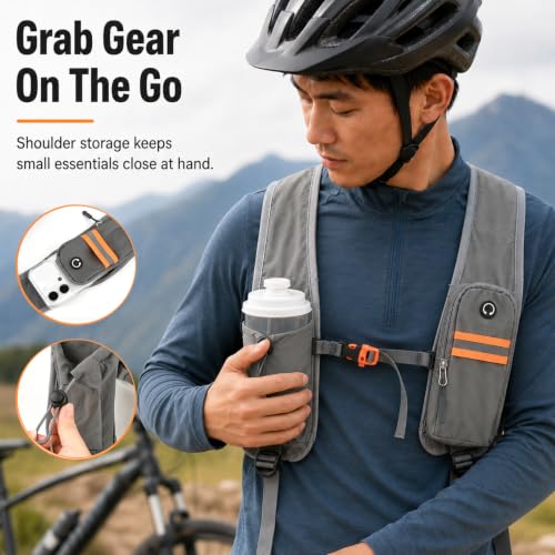15L Small Grey Hiking Backpack, Lightweight Packable Foldable Casual Backpack for Women Men, Hiking Daypack with Shoulder Strap Pocket for Travel Camping Outdoor Commute