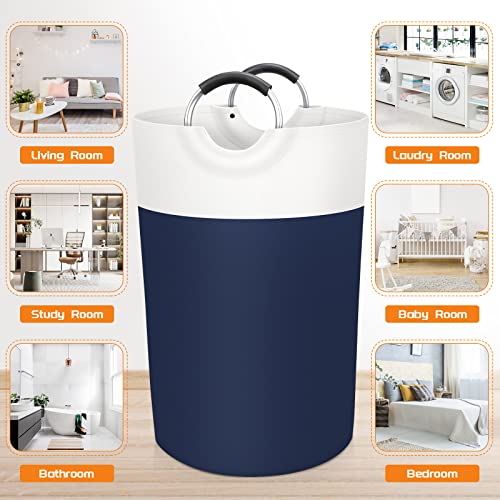 BlissTotes 115L Laundry Basket, Freestanding Collapsible Hamper, Blue - color: Blue, size: 115L