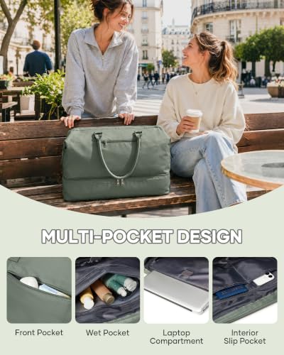 Travel Duffel Weekender Bag Women Tote Carry On Bags With Shoe Compartment