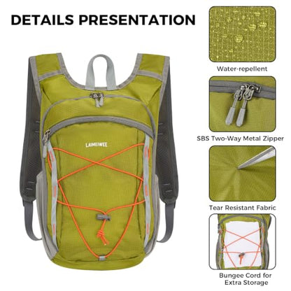 Small Hiking Backpack 13L Lightweight Foldable Travel Daypack for Men Women - color: Green