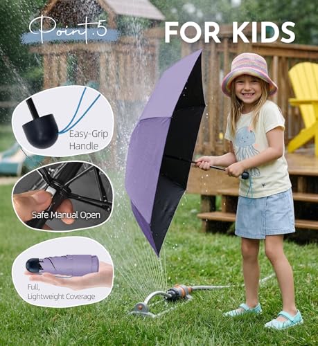 Mini Umbrella for Travel Compact - UPF 100+ UV Sun Umbrella for Purse Backpack,Super mini Sturdy Pocket Folding Umbrella with Absorbent Sleeve, Heavy Duty Parasol - color: 1-Grape