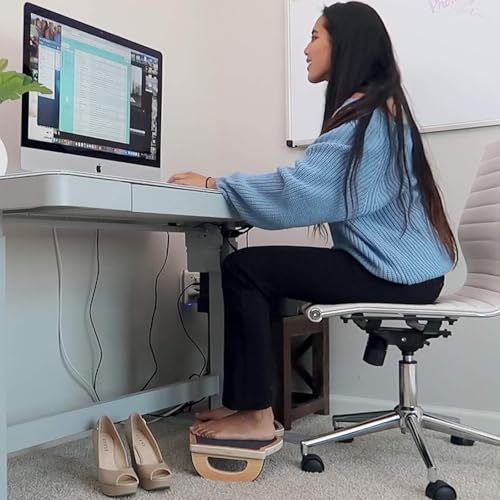 StrongTek Under Desk Footrest, Wooden Rocking Foot Rest, 350lbs, Non-Slip