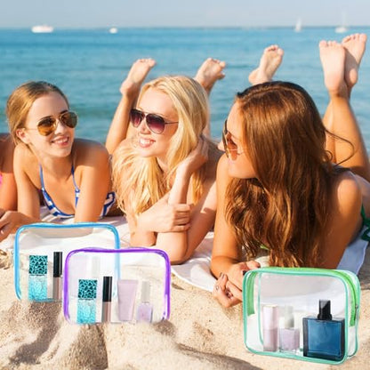 Sanwuta 100 Pcs Clear Makeup Bags Bulk, Toiletry Bag,Candy Colors - color: Candy Colors