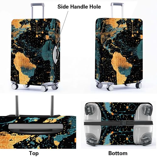 Luggage Covers for Suitcase Tsa Approved, Suitcase Covers Protector Elastic Fit for 24-26 Inch Luggage - color: Blue Yellow