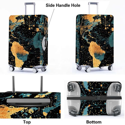 Luggage Covers for Suitcase Tsa Approved, Suitcase Covers Protector Elastic Fit for 24-26 Inch Luggage - color: Blue Yellow
