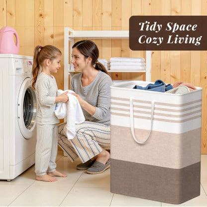 WOWBOX 2 Pack Laundry Baskets, Collapsible Dirty Clothes Laundry Hampers - color: Blue, size: 125L