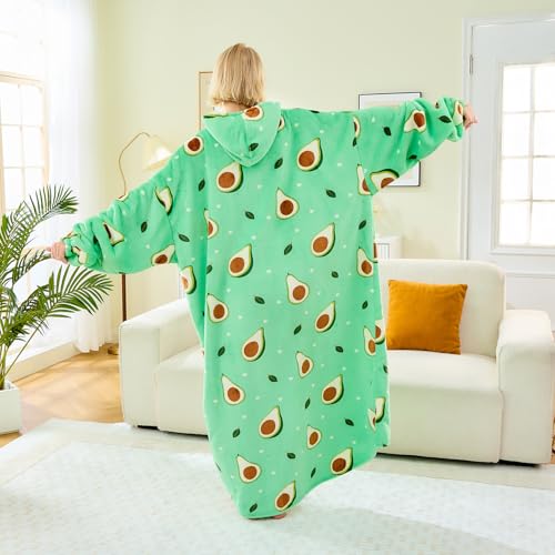 Moinlizy Oversized Wearable Blanket Hoodie for Women Men - color: Avocado