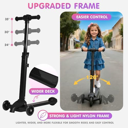 4-in-1 Detachable Scooter Luggage for Kids, Foldable Ride-On Suitcase - color: Pink