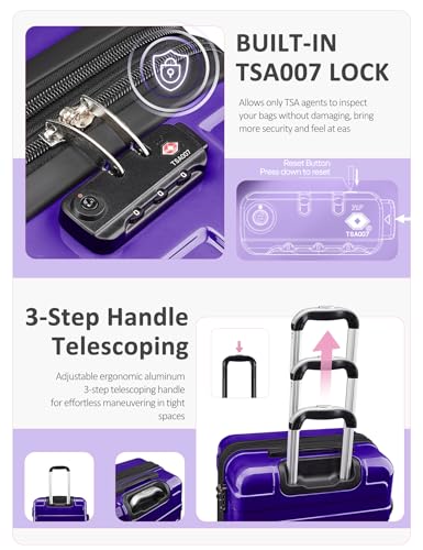 Tolino Luggage Sets 2 Piece (20/24 In),Expandable Suitcases with Wheels - color: Magic, size: 2 Sets(20In/24In)