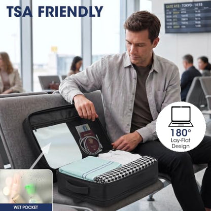 Travel Backpack,40L 50L Expandable Big Carry On Backpack Airplane Approved - color: Black, size: 17.3 inch (21"x13"x9")