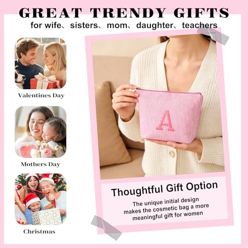 Back to School Gifts for Girls - Personalized Makeup Bag Set - color: Pink, style: M
