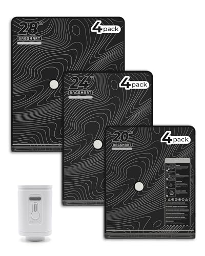 BAGSMART Travel Vacuum Seal Bags for Clothes with Pump - color: Graphite Ridge, size: 12 Combo Travel Sets