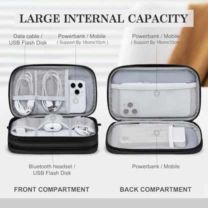 FYY Electronic Organizer, Travel Tech Pouch Bag, Medium, Black - color: Black, size: 8.3 x 5 x 2.6 inches