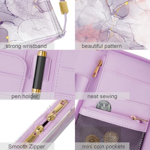 Family Passport Holder Wallet RFID Blocking Document Organizer - color: Smokey Purple