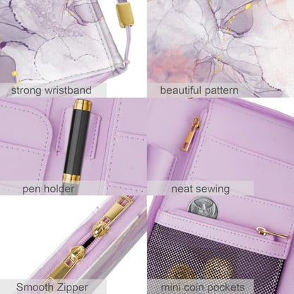 Family Passport Holder Wallet RFID Blocking Document Organizer - color: Smokey Purple