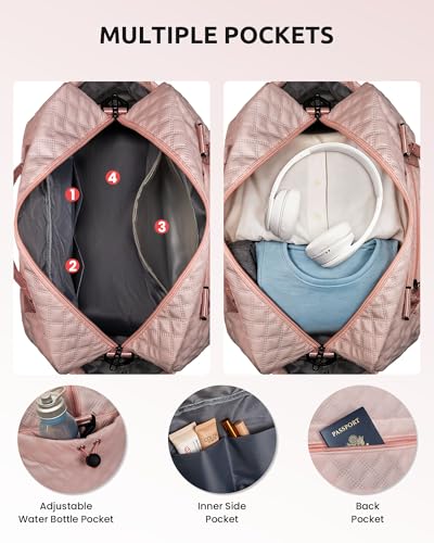 Gifts for Mom-Personalized Duffle Bag with Shoe Compartment - color: Pink, style: F