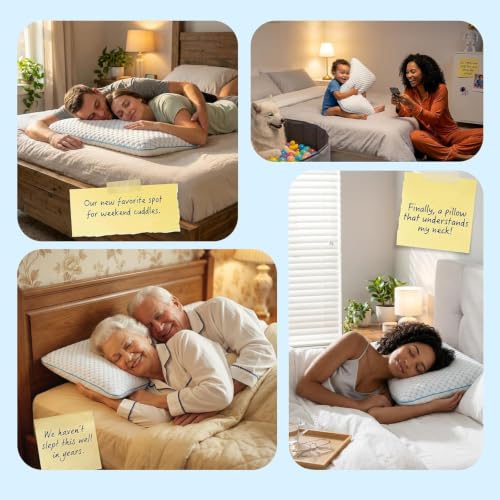 Stomach Sleeping Pillow for Stomach & Back Sleepers,Cooling Gel Thin Memory Foam Pillows for Back Shoulder Neck Pain Relief - Low Profile Ultra Flat Soft Pillow 2.26-Inches - size: Standard