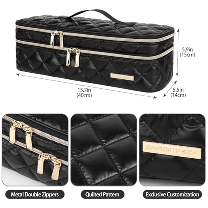 Hair Tools Travel Bag Compatible with Dyson Airwrap, Shark FlexStyle - color: Black