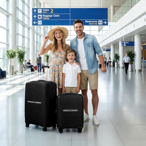 Luggage Sets 2 Piece(20/29in),w/TSA LOCK,Suitcase Set - color: Black, size: 2-Piece Set (20"/29'')