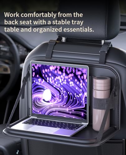 Backseat Car Organizer with Foldable Tray & Tablet Holder