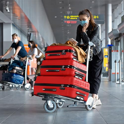 Karl home Luggage Set of 3 Hardside Suitcase Sets - Red (20/24/28) - color: Red, size: 3 Piece Set