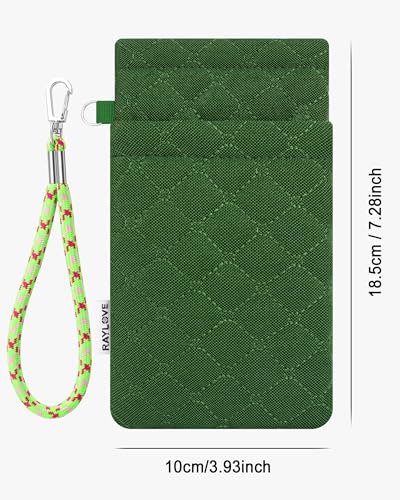 RayLove Double Glasses Case with Carrying Strap and Cleaning Cloth - color: Grass Green