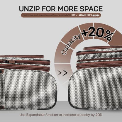 2-Piece Softside Luggage Set（20/26in）, Expandable,TSA LOCK - color: COLOR-8