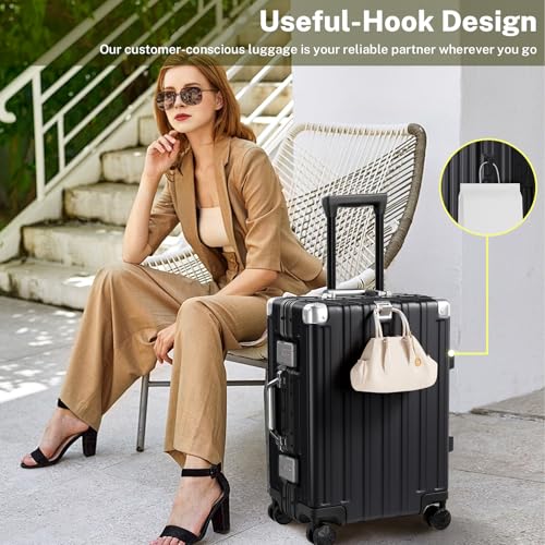 Krute Zipperless Carry On Luggage with Wheels 20 inch Hardshell Suitcase - color: Black, size: Carry-on (20 Inch)