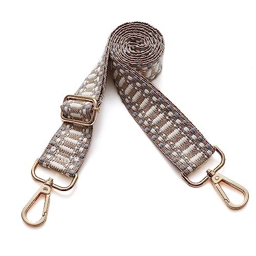 S-Jacorry Purse Strap Replacement Crossbody Wide Shoulder Strap Adjustable Canvas Straps Handbag Strap Replacement Belts - color: Gold Buckel-954