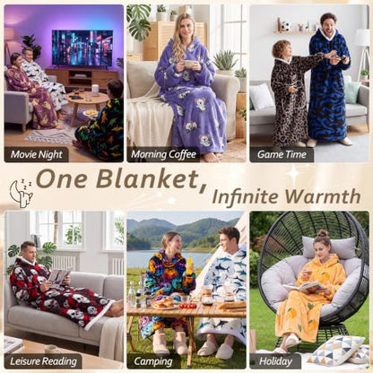 Capecage Long Wearable Blanket Hoodie with Big Pocket,Gift for Women or Men - color: Pumpkin