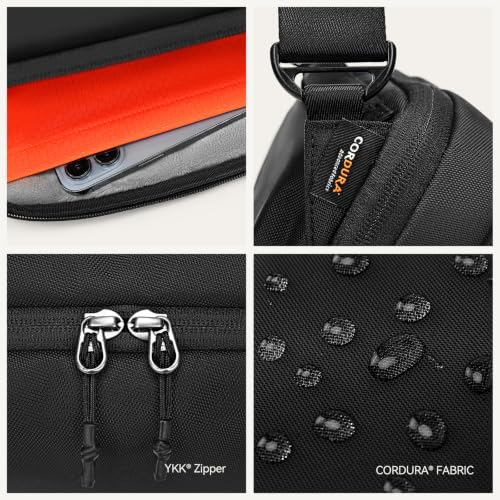 reeyee 3L Commuter Sling Bag for Men, 840D Cordura, Quick Release, Black - size: A7-Quick-release model-3L