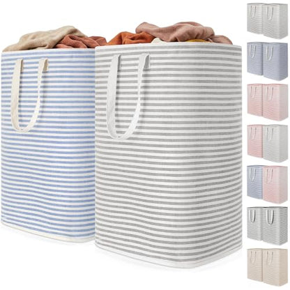 Lifewit 80L Large Laundry Baskets, Laundry Hampers Bags, 2 Pack, Grey&Blue - color: Grey-Blue, size: 80L