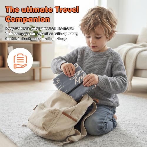 Portable Toy Car Storage Roll and Playmat - Travel Car Carrier Organizer Case - size: M
