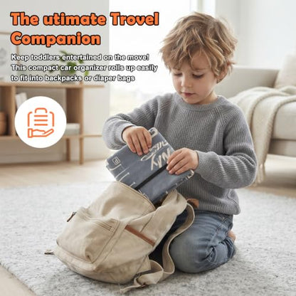Portable Toy Car Storage Roll and Playmat - Travel Car Carrier Organizer Case - size: M