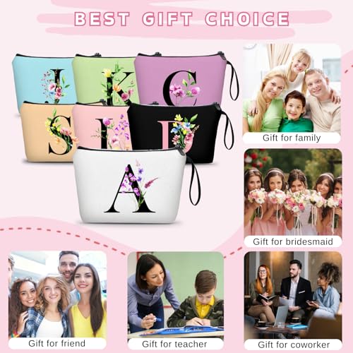 A-Z Personalized Maid Of Honor Gifts, Initial Makeup Bag with Mirror, B - color: White, style: B