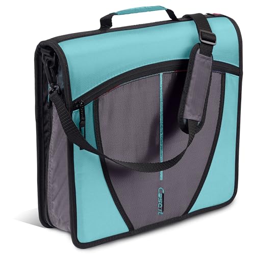 Case-it Zipper Binder | 3-Inch O-Rings | 600-Sheet | D-146 Spearmint Blue - color: C Spearmint Blue, size: 1 Pack