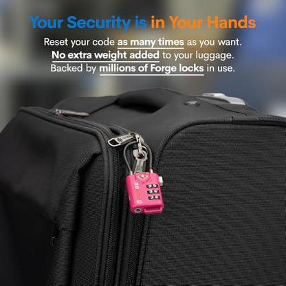 Forge TSA Approved Luggage Locks, Open Alert Cable Lock, 4 Colors, 4 Pack - color: 4 Colors Cable 4 Pack