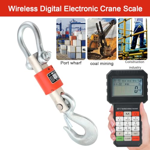 10000kg /22000lbs Crane Scale 10 Ton Digital Hanging Scale Electronic Wireless Industrial Heavy Duty Crane Scale with Hook Remote Control