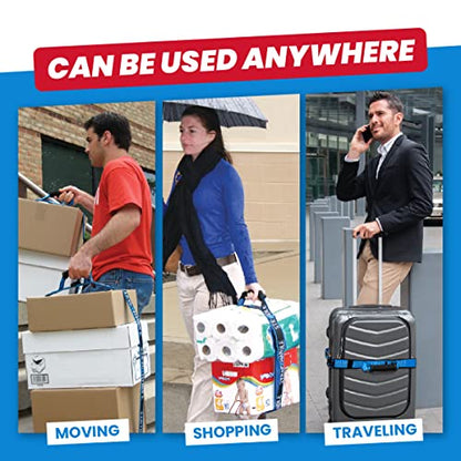 6' Carrying Strap with Handle | Adjustable Belt | Heavy Duty, Easy, Safe, Secure, Lifting, Moving, Carry Strap for Boxes, Groceries | Best Luggage Strap (Strap-A-Handle 6ft. Length, 40lb. Capacity) - color: 6' Length, 40lb. capacity